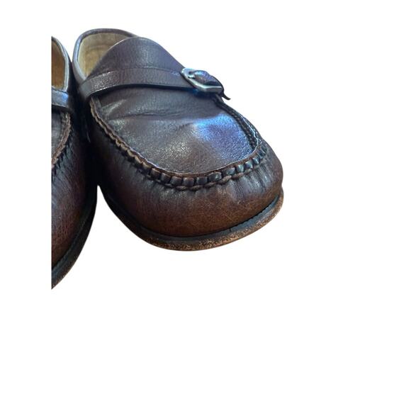 Martin Dingman Classic Diamond Mens 10M Buckle Loafer Brown Slip On Shoe
